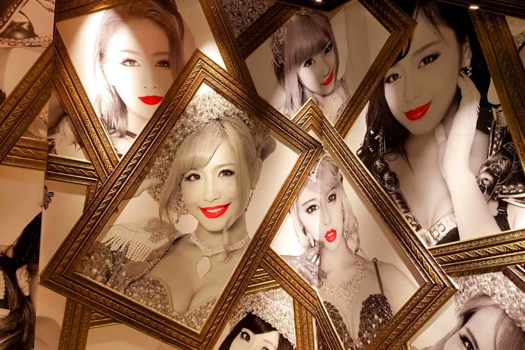 Wall art near the entrance to BURLESQUE Tokyo