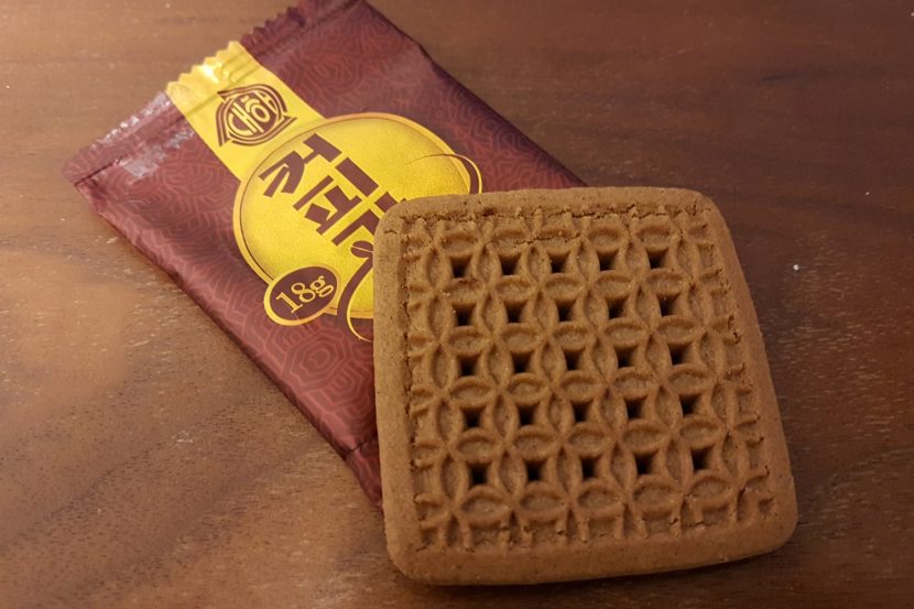 North Korean snack: coffee biscuit