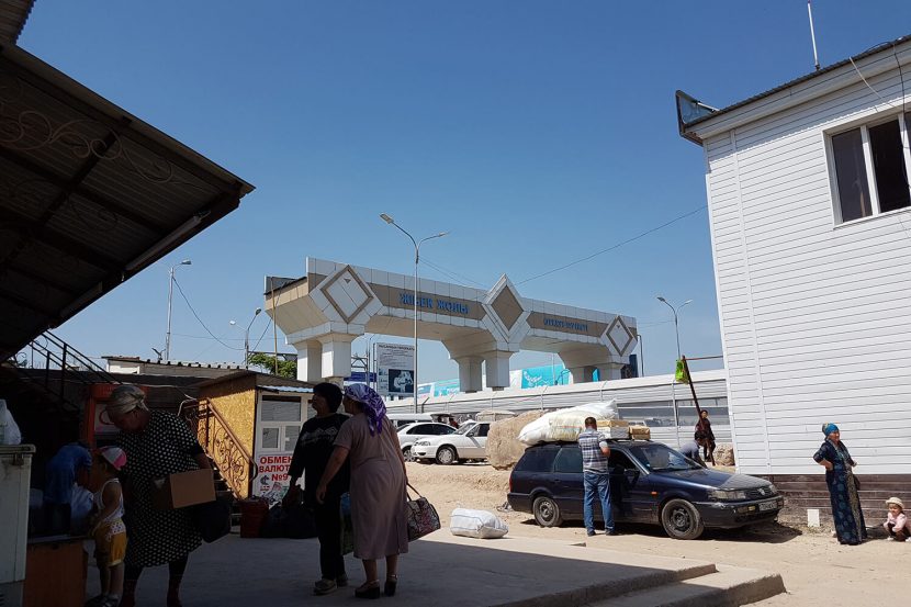 On the Kazakhstan side of the border crossing