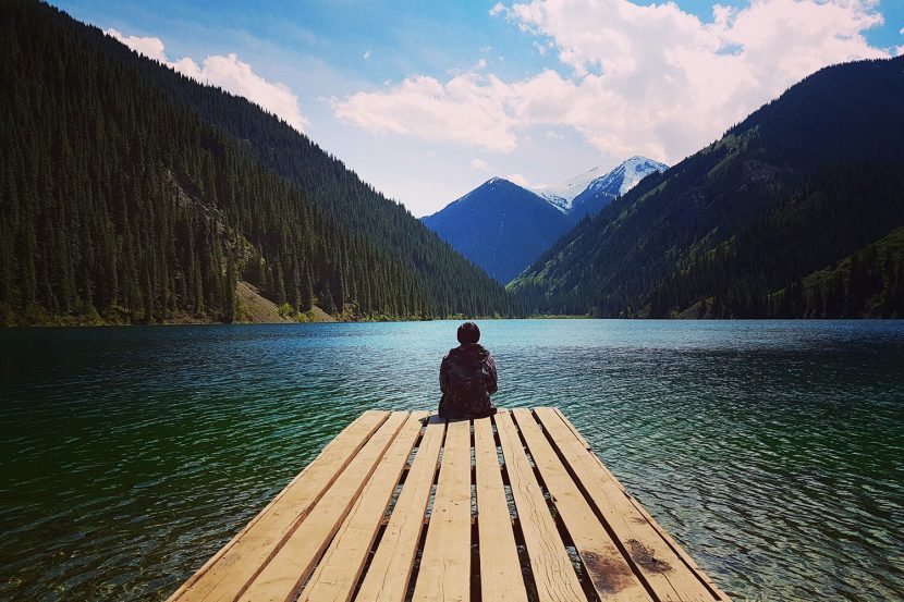 Contemplative at Kolsai Lake