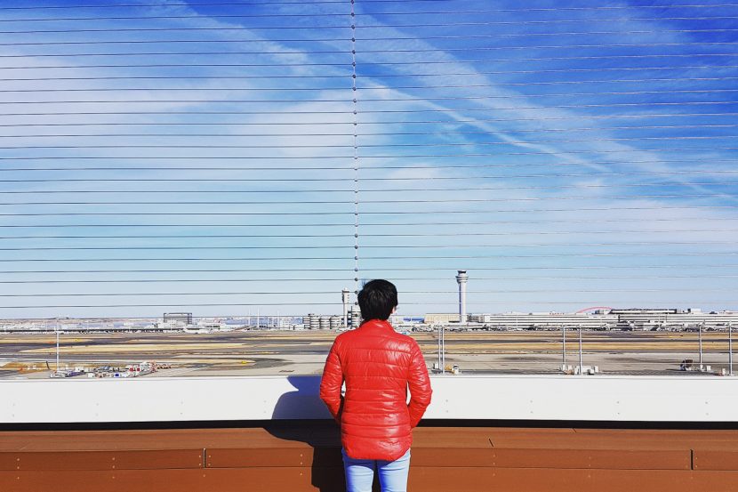 Watching planes at Narita Airport, Japan