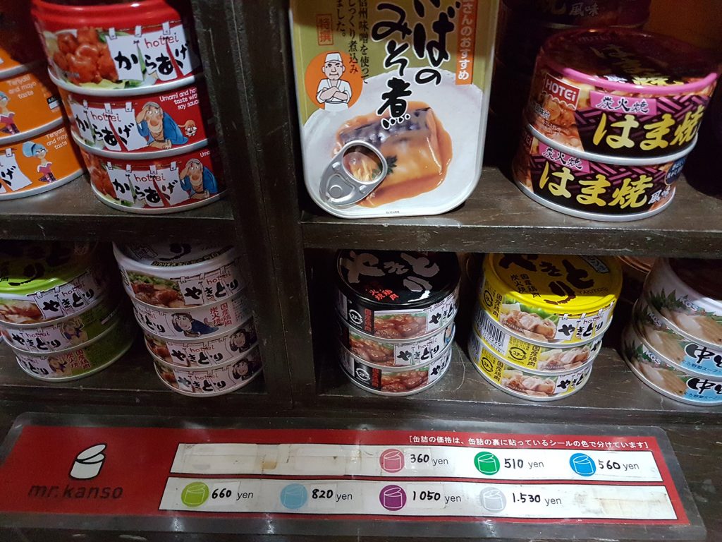 Pricing system at mr. kanso canned food bar