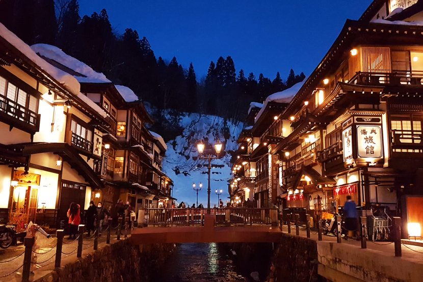 Ginzan Onsen at night