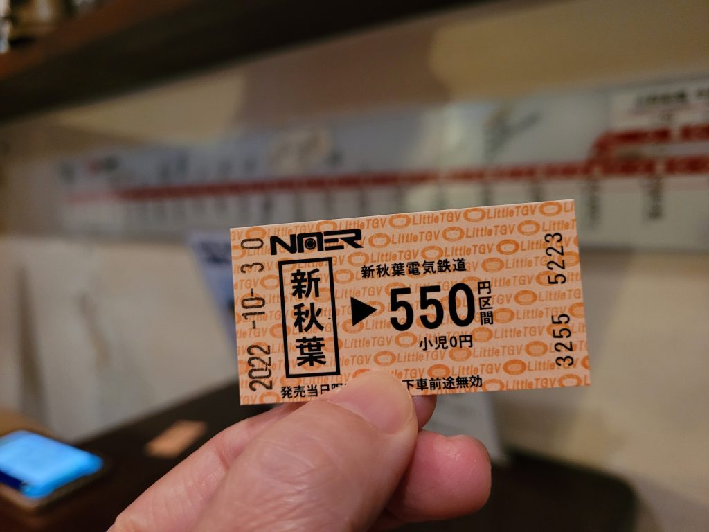 Faux train ticket at the Little TGV