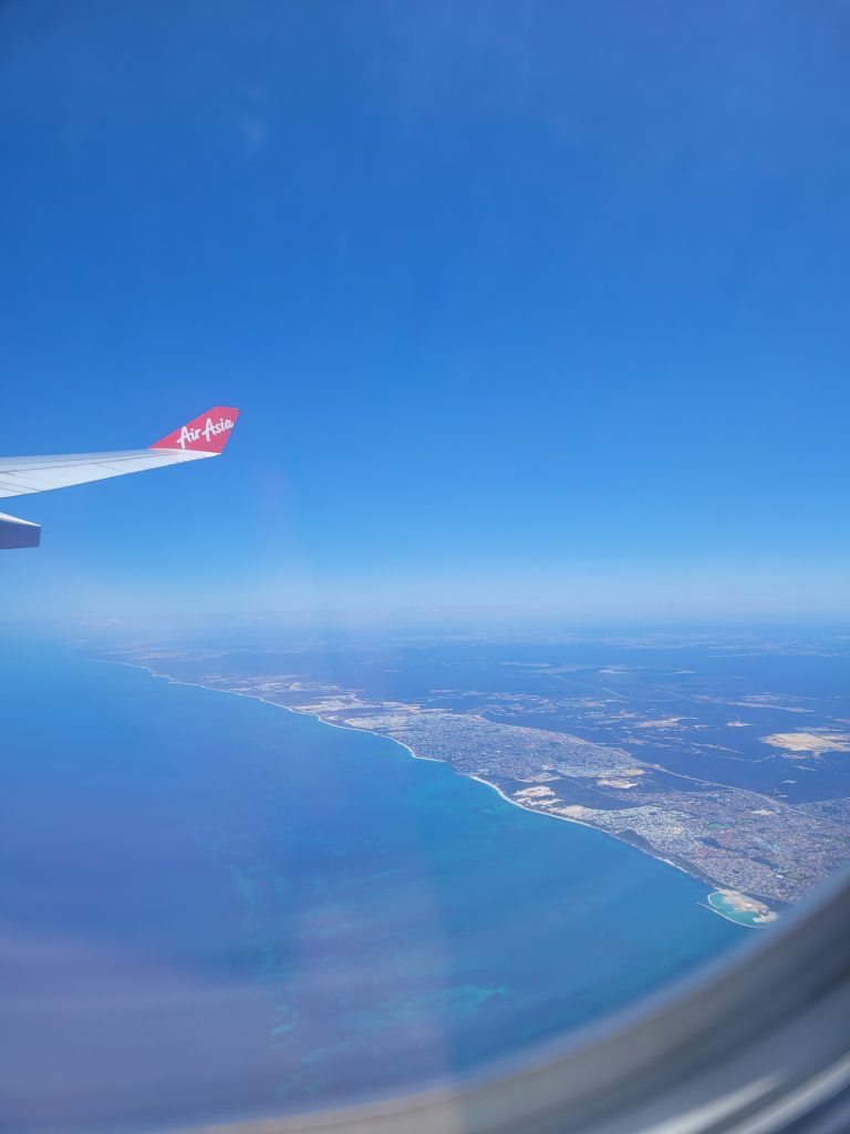 View of Western Australia's coast from the airplane.