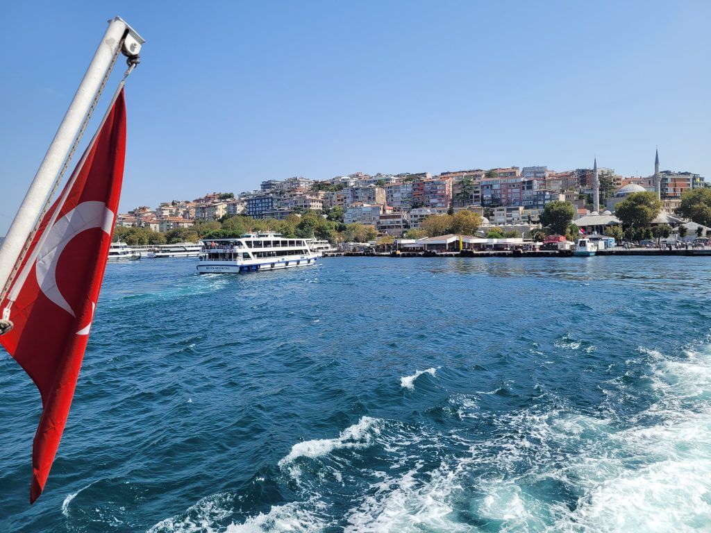 Taking the ferry across the Bosphorus